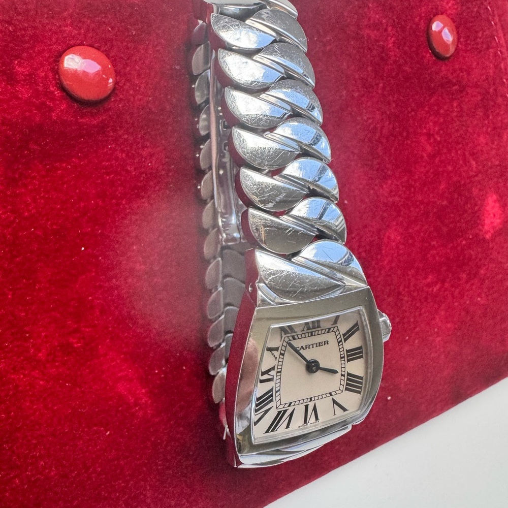 Cartier Silver Watch with Roman Numerals